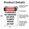 Signmission Flammable No Smoking Or Open Flames Danger Sign, Vinyl Decal, 7in W x 10in L, 2PK OS-2PACK-DS-D-710-V-2366 - alternate 2
